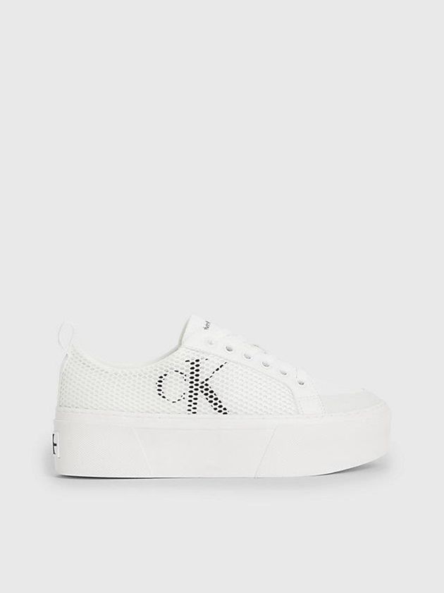 Calvin Klein USA Recycled Mesh Platform Womens Sneakers White 2397048-MW